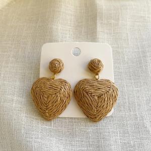 Brown Heart Earrings