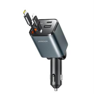 JOYROOM 4-in-1 Retractable Cable Car Charger, 65W, JR-CCL05
