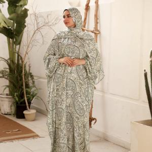 GREEN AURORA PRINT CLASSIC SATIN ISDAL