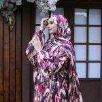 FUCHSIA STROKES PRINT CLASSIC SATIN ISDAL