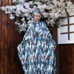 TURQUOISE STROKES PRINT CLASSIC SATIN ISDAL