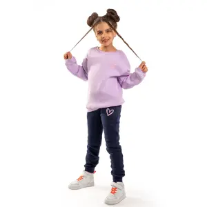 Purple Sweatshirt with “Pink heart ” Print 💜💗