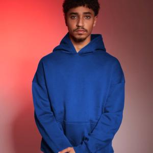 blue oversized hoodie