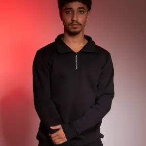 half-zip hoodie Black