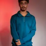 half-zip hoodie Petroly