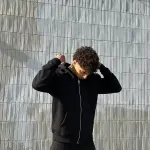 Zip up hoodie Oversize Black