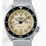 SEIKO Men's Watch 5 SPORTS Stainless Band, Off White Dial SRPD67K1