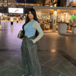 Suede Wide-Leg Pants Gray