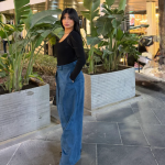 Suede Wide-Leg Pants