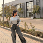 Cross Wide Leg Jeans gray