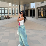 Baggy Tie-waist pants light dirty