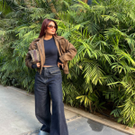 Wide Leg Denim Jeans with Metal Stud Details 2