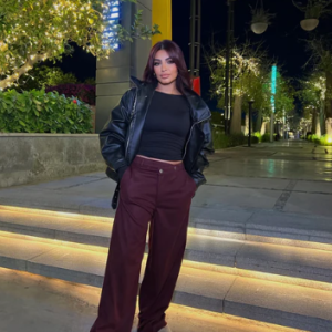 Wool-Textured Pants Maroon