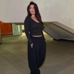 Baggy Balloon Melton Pants Black