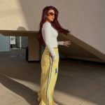 Polo Print Melton Pants yellow