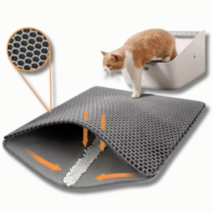 Double-layer mat for cat litter waste 60*45 Light Gray