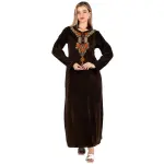 Winter Embroidered Maxi Abaya – Soft & Elegant Warm Fabric
