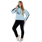 Women’s 2-Piece Lounge Set – “Baby It’s Cold Outside” Graphic Hoodie & Striped Leggings