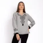 Winter Pajama Set with Milton Printed Blouse & Fleece Lycra Pants