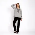 Winter Pajama Set with Milton Printed Blouse & Fleece Lycra Pants