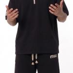 Black Collar Shorts Suit