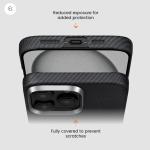 iPhone 16 Pro Max Case, Ultra-Thin, Black/Grey Will Design, Premium Woven Protection