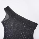 Sparkly Elegant Fringe Mesh Ruffled Sheer Nightwear Dress Lingerie