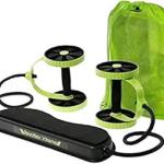 M D Stay Fit MD Abdominal Wheel Body Building Revoflex Extreme Double Wheels Pull Rope Abdominal Exercise Wheel for Abdominal Workout Gym