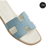 Hermes Oran Sandal Bleu/Clair