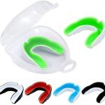MD STAY FIT Youth Clear Silicone Sports Mouthguard, Kids Mouth Guard Double Color for Football, Basketball, Boxing, MMA, Hockey with Free Case
