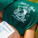 Green Faith and Luck Half Zip Sweatshirt