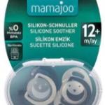 "MAMAJOO TWIN ORTHODONTIC SILICONE SOOTHERS BLACK&PEARL / NIGHT&DAY 12M+ WITH STERILIZATION & STORAGE BOX"
