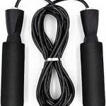 MD Stay Fit Fitness Black Jump Rope, Foam Handles, Bearing Bearing