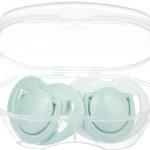 Twin Orthodontic Silicone Soothers Powder Green 0m+ with Sterilization & Storage Box