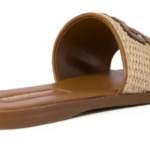 MIU MIU Raffia-effect woven fabric slides Natural