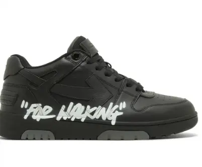 OFF-WHITE Out Of Office OOO For Walking Low Tops – Black White