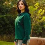 Green Faith and Luck Half Zip Sweatshirt