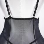 Plus Size Sheer Lace Nightgown Set Open Back Short Dress