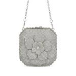 Camellia Floral Crystal-Embellished Evening Bag VS-63