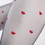 Red Heart Ultra Sheer Black Pantyhose Anti-Snag Jacquard Tights