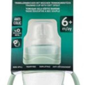 Non-Spill Training Cup 160 ml Powder Green with Handle & Anti-Colic Soft Spout