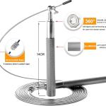 MD Stay Fit Original Metal Skipping Rope, Steel Coated Cable, Aluminum Anti-Skipping Handle, 360 Degree Ball Bearing, 3 Meters Length