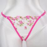 Rose Red Sheer Floral Print Bra and Panty Set