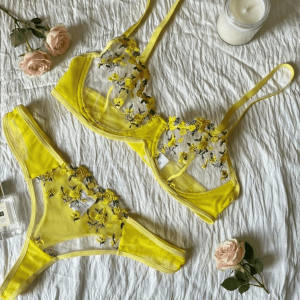 Golden Bloom Lingerie Set