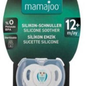 MAMAJOO 1x ORTHODONTIC SILICONE SOOTHER OWL 12M+ & STORAGE BOX