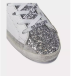 Golden Goose Super-Star White Silver Glitter