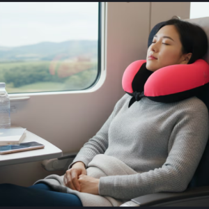 وسادة سفر مريحة من الميموري فوم (Memory Foam) ثنائية اللون - دعم مثالي للرقبة