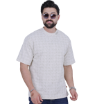 Beige Embroidered Oversize T-Shirt