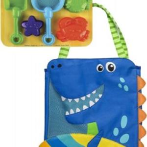 " BEACH TOTES BACK DINO (S19) 5 sand toys included"