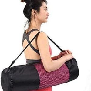 M D Stay Fit MD Nylon Mesh Bag Breathable Adjustable Yoga Gym Carry Strap Portable Black